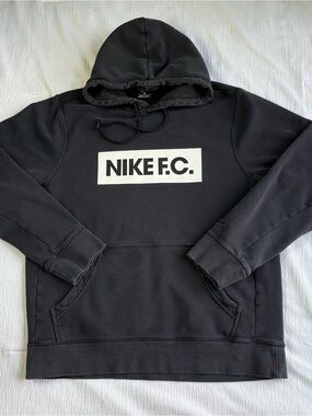 Nike FC Hoodie Mens Large Black Pullover Soccer Fútbol Sweatshirt Training